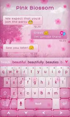 Play Pink Blossom GO Keyboard Theme
