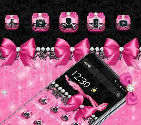 Play Pink Bow Diamond Glitter Theme