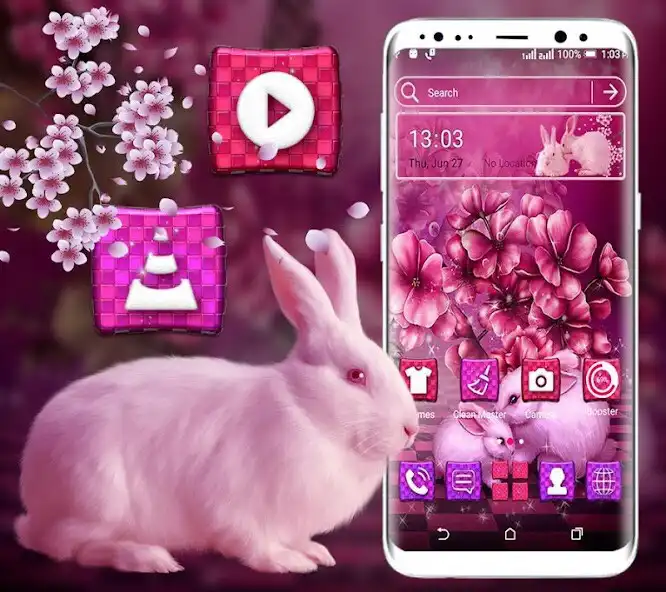 Play Pink Bunny Launcher Theme  and enjoy Pink Bunny Launcher Theme with UptoPlay