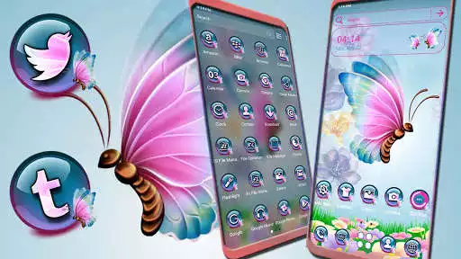 Play Pink Butterfly Launcher Theme  and enjoy Pink Butterfly Launcher Theme with UptoPlay
