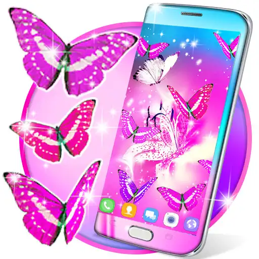 Play Pink butterfly live wallpaper APK