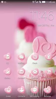 Play Pink cupcake theme-abclauncher Play Pink cupcake theme-abclauncher