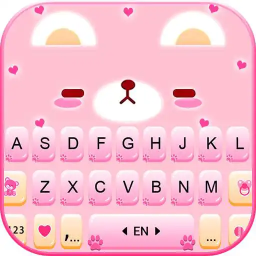 Play Pink Cute Bear Keyboard Background APK