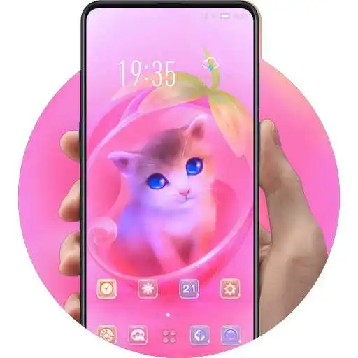 Play Pink Cute Kitty Theme Lovely Cup Cat APK