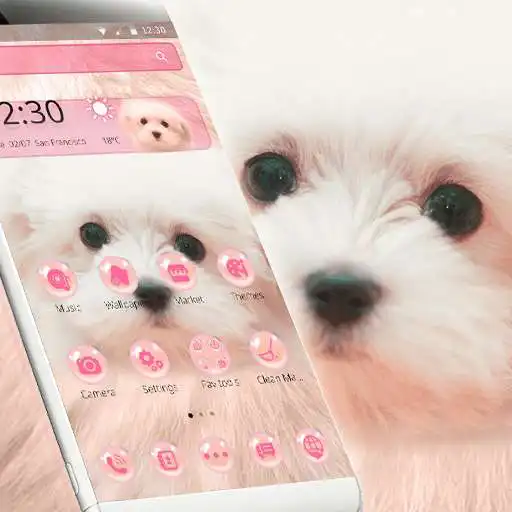 Free play online Pink Cute Puppy Theme  APK