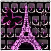 Free play online Pink Diamond Eiffel Tower Keyboard Theme APK