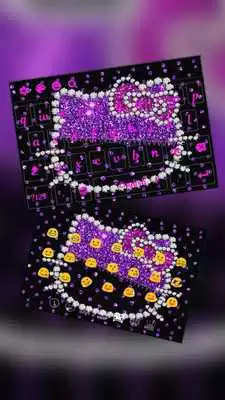 Play Pink Diamond Kitty Bow Keyboard wallpaper