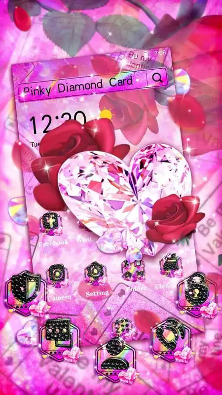 Play Pink Diamond Rose Card Theme