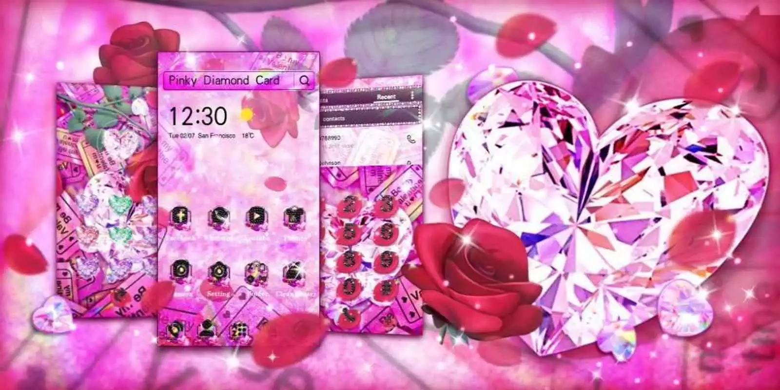 Play Pink Diamond Rose Card Theme