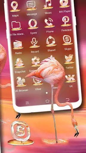 Play Pink Flamingo Launcher Theme as an online game Pink Flamingo Launcher Theme with UptoPlay