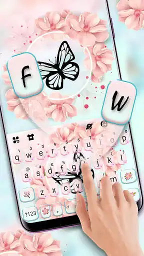 Play Pink Floral Keyboard Theme  and enjoy Pink Floral Keyboard Theme with UptoPlay
