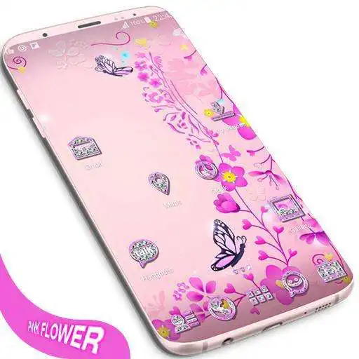 Free play online Pink Flower Launcher APK