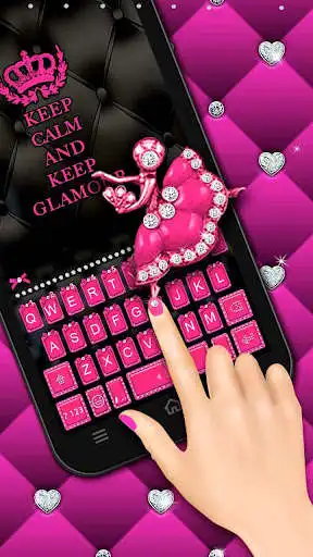 Play Pink Glamour girl Keyboard Theme