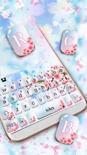 Play Pink Glass Sakura Keyboard Theme as an online game Pink Glass Sakura Keyboard Theme with UptoPlay