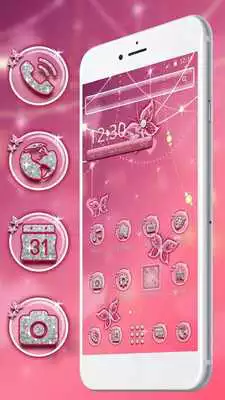 Play Pink Glitter 2D theme and wallpaper