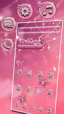 Play Pink Glitter 2D theme and wallpaper