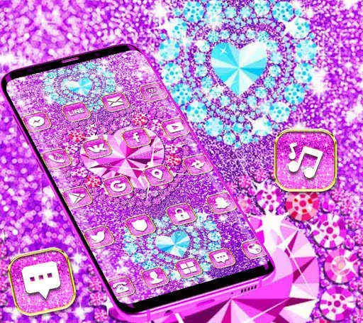 Play APK Pink Glitter Diamond Sparkling Theme  and enjoy Pink Glitter Diamond Sparkling Theme with UptoPlay com.launcher.theme.t211812328