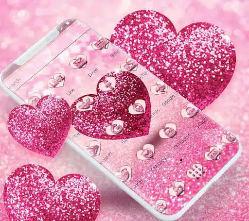 Play Pink Glitter Love Heart Theme Play Pink Glitter Love Heart Theme