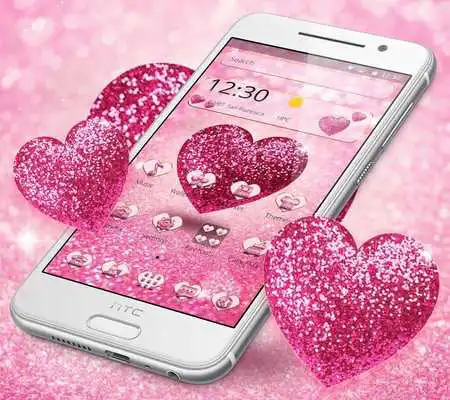 Play Pink Glitter Love Heart Theme Play Pink Glitter Love Heart Theme