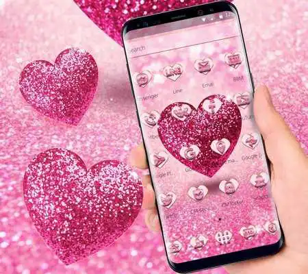 Play Pink Glitter Love Heart Theme Play Pink Glitter Love Heart Theme