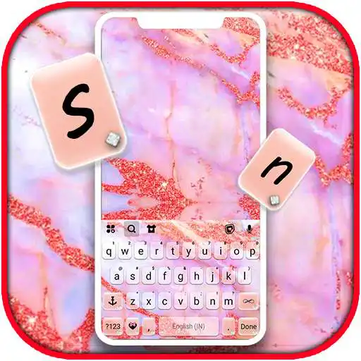 Play Pink Glitter Marble Keyboard Background APK