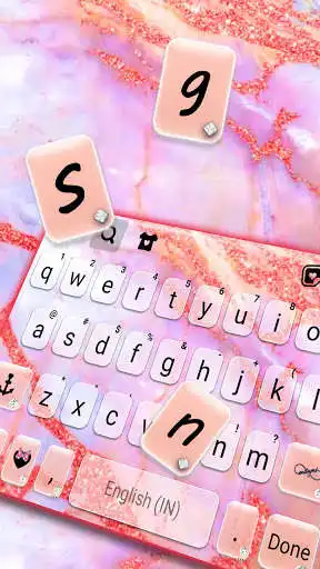 Play Pink Glitter Marble Keyboard Background as an online game Pink Glitter Marble Keyboard Background with UptoPlay
