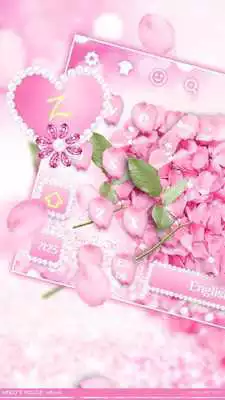 Play Pink Glitter Pearl Rose Keyboard Theme