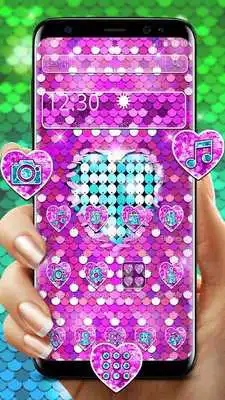 Play Pink Glitter Sequin Heart Theme