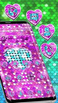 Play Pink Glitter Sequin Heart Theme