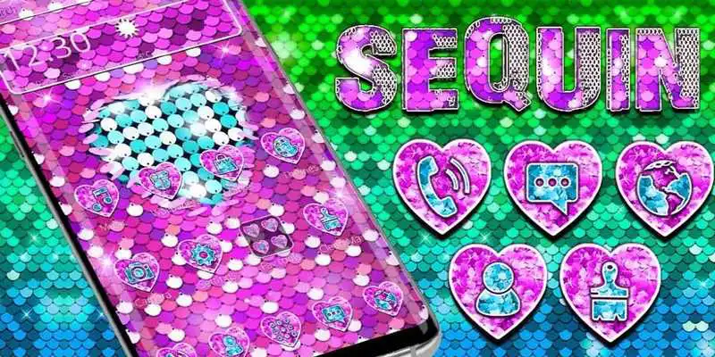 Play Pink Glitter Sequin Heart Theme