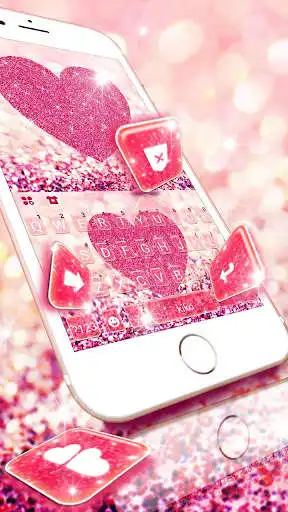 Play Pink Heart Glitter Keyboard Theme  and enjoy Pink Heart Glitter Keyboard Theme with UptoPlay