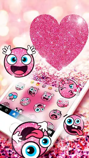 Play Pink Heart Glitter Keyboard Theme as an online game Pink Heart Glitter Keyboard Theme with UptoPlay
