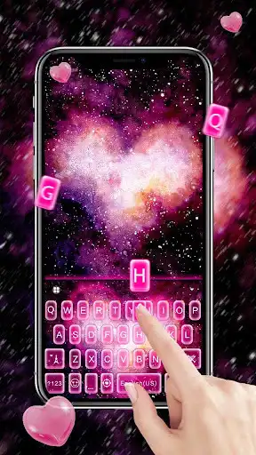 Play Pink Heart Nebula Keyboard Theme  and enjoy Pink Heart Nebula Keyboard Theme with UptoPlay