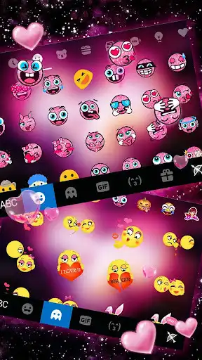 Play Pink Heart Nebula Keyboard Theme as an online game Pink Heart Nebula Keyboard Theme with UptoPlay