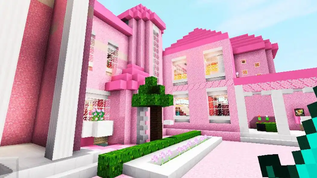 Play Pink house for minecraft as an online game Pink house for minecraft with UptoPlay