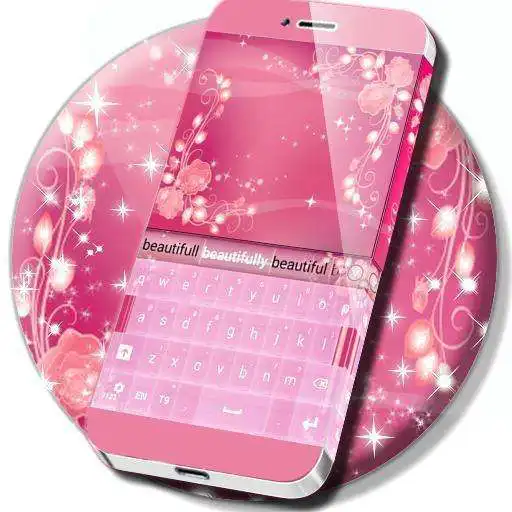 Free play online Pink Keyboard Rose Theme  APK