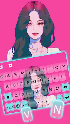 Play Pink Kpop Girl Keyboard Background as an online game Pink Kpop Girl Keyboard Background with UptoPlay