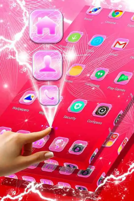 Play Pink Line Art Launcher