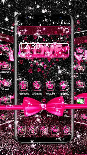 Play APK Pink Love Bow Theme  and enjoy Pink Love Bow Theme with UptoPlay com.launcher.theme.t211803942