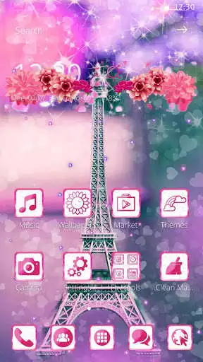 Play APK Pink Love Paris Valentine  and enjoy Pink Love Paris Valentine with UptoPlay com.launcher.theme.t210083139
