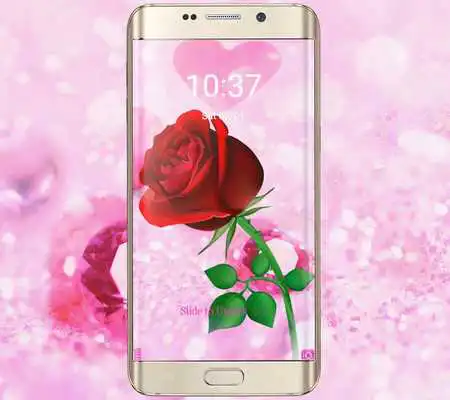 Play Pink luxury rose diamond wallpaper theme