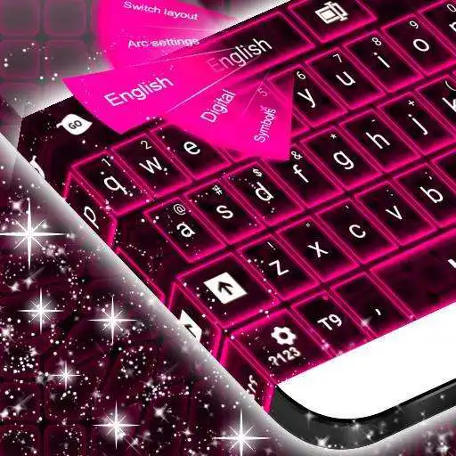 Free play online Pink Neon Keyboard Theme APK