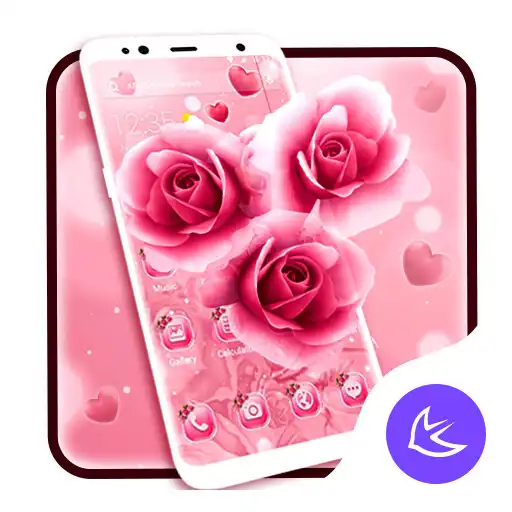 Play Pink Rose APUS Launcher theme APK