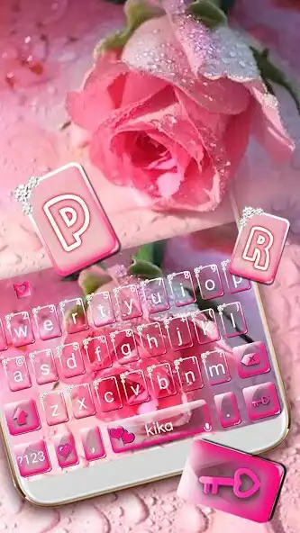 Play Pink Rose Heart Keyboard Theme as an online game Pink Rose Heart Keyboard Theme with UptoPlay
