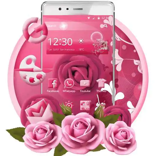 Free play online Pink Rose Mobile Theme  APK