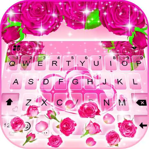 Play Pink Roses Gravity Keyboard Background APK