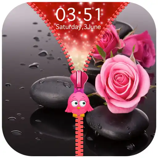 Play Pink Rose Zipper Lock Screen APK