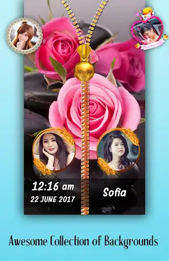 Play Pink Rose Zipper Lock Screen  and enjoy Pink Rose Zipper Lock Screen with UptoPlay