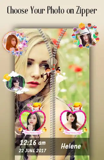 Play Pink Rose Zipper Lock Screen as an online game Pink Rose Zipper Lock Screen with UptoPlay