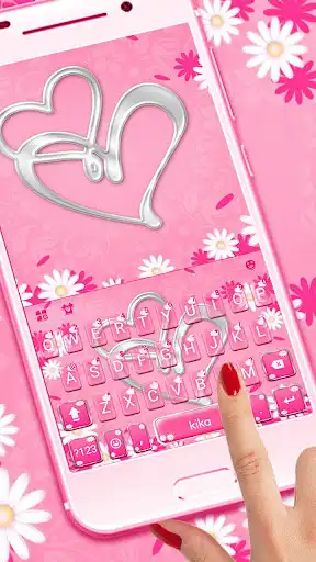 Play Pink Silver Heart Keyboard Theme  and enjoy Pink Silver Heart Keyboard Theme with UptoPlay